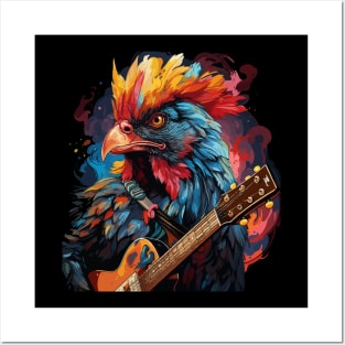 Chicken Playing Guitar Posters and Art